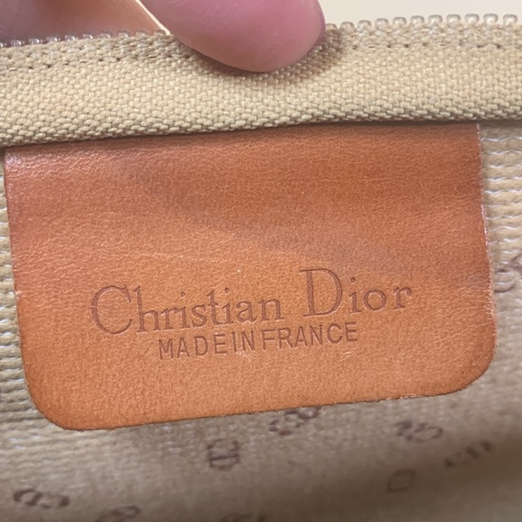 Dior Clutch Gray Coated Canvas, Brown Leather with COA - Picture 4 of 15